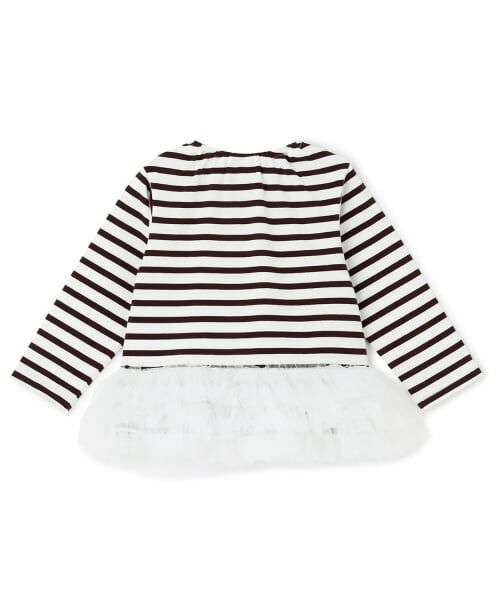 petit main / プティマイン Tシャツ | 【リンク】ボーダーペプラム長袖Tシャツ | 詳細8