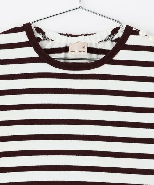 petit main / プティマイン Tシャツ | 【リンク】ボーダーペプラム長袖Tシャツ | 詳細9