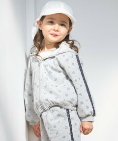 petit main / プティマイン パーカー | 【リンク/防花粉】花柄ジップパーカー