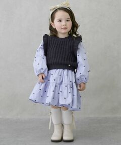 petit main / プティマイン ミニ丈・ひざ丈ワンピース | 【リンク】ベストつきワンピース