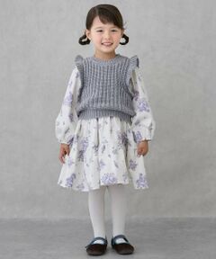 petit main / プティマイン ミニ丈・ひざ丈ワンピース | 【リンク】ベストつきワンピース