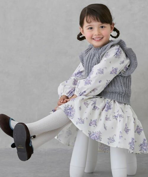 petit main / プティマイン ミニ丈・ひざ丈ワンピース | 【リンク】ベストつきワンピース | 詳細1