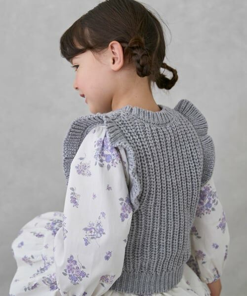 petit main / プティマイン ミニ丈・ひざ丈ワンピース | 【リンク】ベストつきワンピース | 詳細2