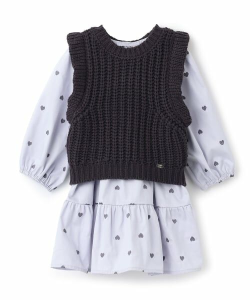 petit main / プティマイン ミニ丈・ひざ丈ワンピース | 【リンク】ベストつきワンピース | 詳細6