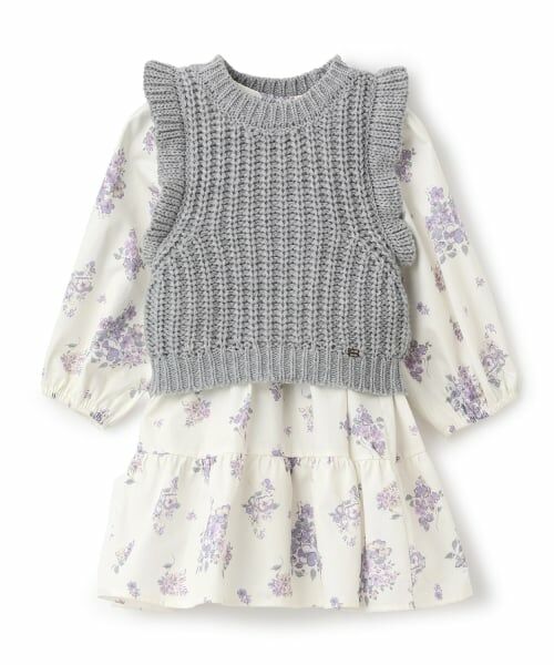 petit main / プティマイン ミニ丈・ひざ丈ワンピース | 【リンク】ベストつきワンピース | 詳細7