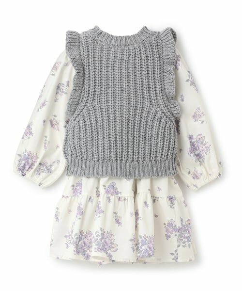 petit main / プティマイン ミニ丈・ひざ丈ワンピース | 【リンク】ベストつきワンピース | 詳細8