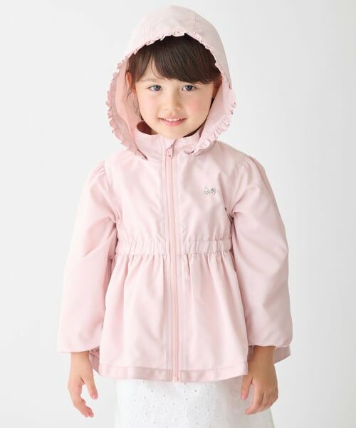 petit main / プティマイン ブルゾン | 【撥水加工】ペプラムウィンブレ（ライト ピンク）