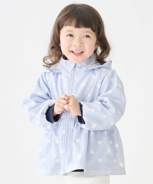 petit main / プティマイン ブルゾン | 【撥水加工】ペプラムウィンブレ（ライト ブルー）