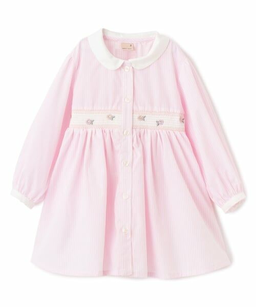 petit main / プティマイン ミニ丈・ひざ丈ワンピース | 【リンク】シャツワンピース（ライト ピンク）