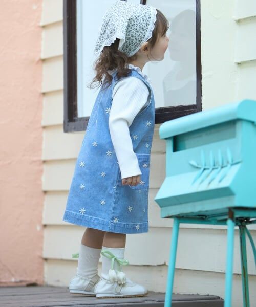 petit main / プティマイン ミニ丈・ひざ丈ワンピース | 花刺しゅうジャンスカ | 詳細1