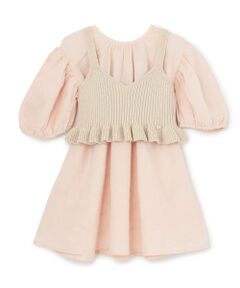 petit main / プティマイン ミニ丈・ひざ丈ワンピース | 【リンク】レースワンピースビスチェセット