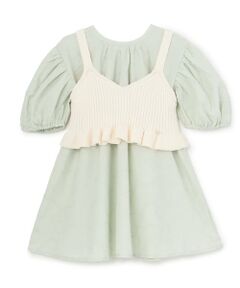 petit main / プティマイン ミニ丈・ひざ丈ワンピース | 【リンク】レースワンピースビスチェセット