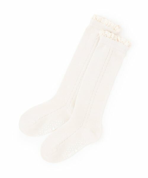 petit main / プティマイン ソックス | レースハイソックス（オフ ホワイト）
