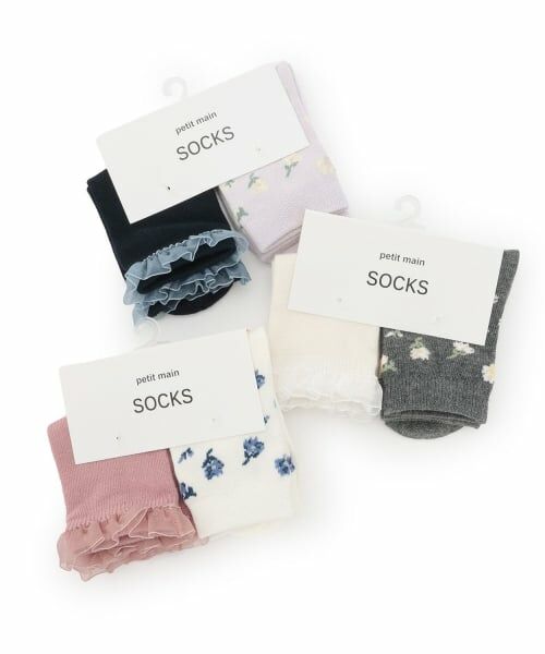 petit main / プティマイン ソックス | 花柄クルーソックス2P | 詳細5