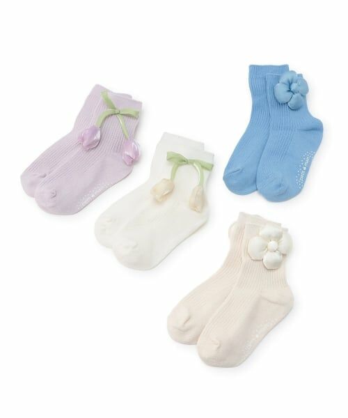 petit main / プティマイン ソックス | お花モチーフクルーソックス | 詳細4