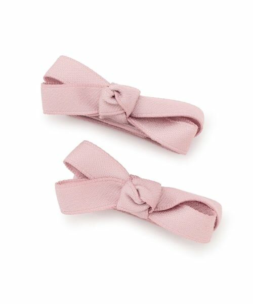 petit main / プティマイン ヘアピン | リボンヘアクリップ2P（ピンク）