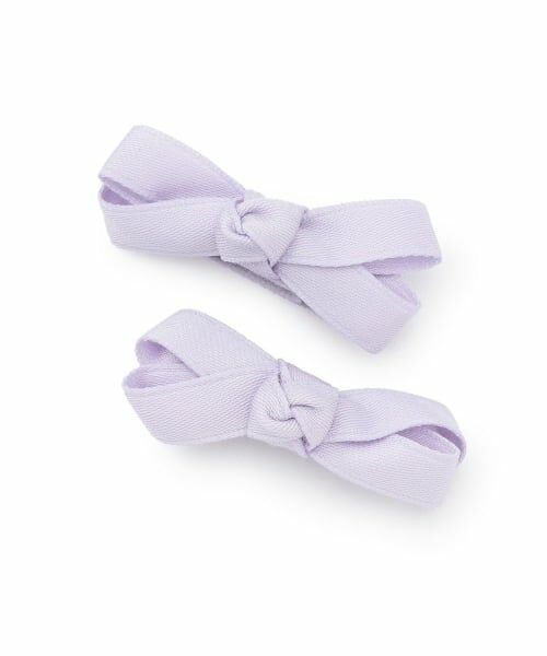 petit main / プティマイン ヘアピン | リボンヘアクリップ2P（ラベンダー）
