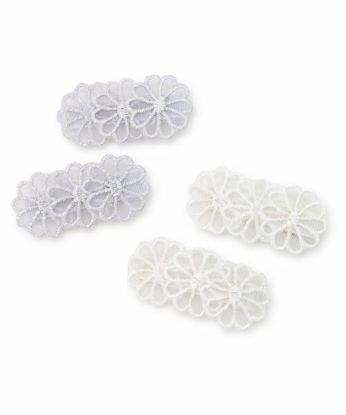 petit main / プティマイン ヘアピン | レースフラワーヘアクリップ2P/L | 詳細3