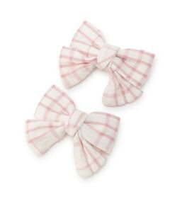 petit main / プティマイン ヘアピン | チェックリボンヘアクリップ2P/L