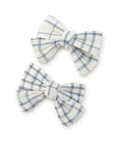 petit main / プティマイン ヘアピン | チェックリボンヘアクリップ2P/L