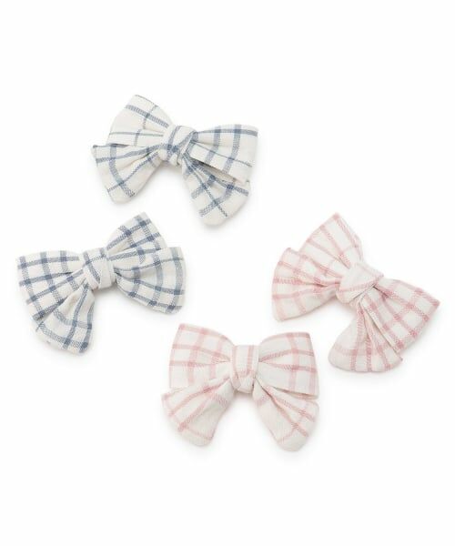 petit main / プティマイン ヘアピン | チェックリボンヘアクリップ2P/L | 詳細3