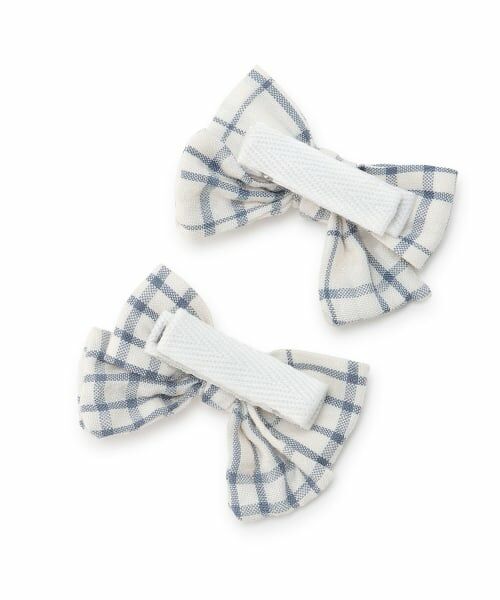 petit main / プティマイン ヘアピン | チェックリボンヘアクリップ2P | 詳細6