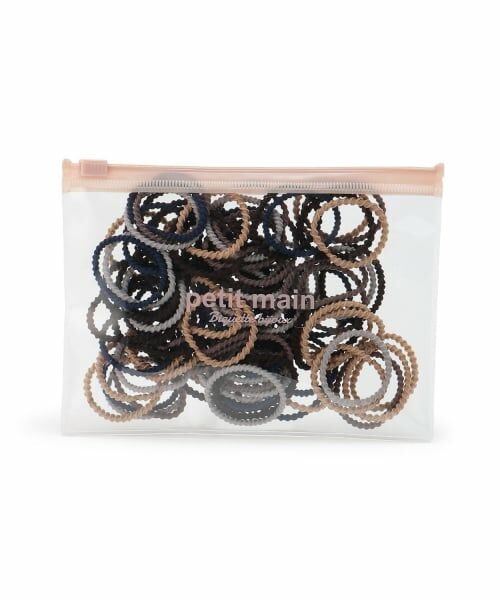 petit main / プティマイン ヘアゴム・シュシュ | ポーチ入りヘアゴムセット/L（黒）