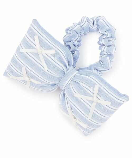 petit main / プティマイン ヘアゴム・シュシュ | BIGリボンヘアゴム（サックス）