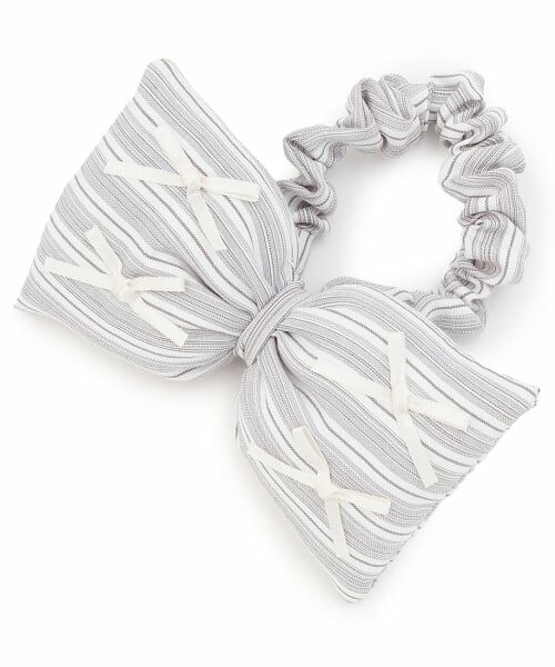 petit main / プティマイン ヘアゴム・シュシュ | BIGリボンヘアゴム（グレー）