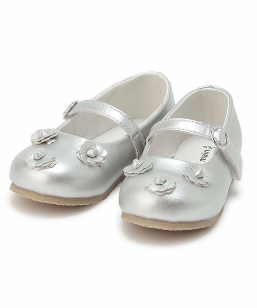 petit main / プティマイン パンプス | フラワーパンプス（シルバー）