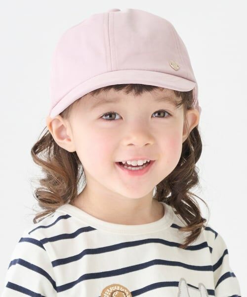 petit main / プティマイン キャップ | 【UV加工】日よけリボンキャップ（ライト ピンク）