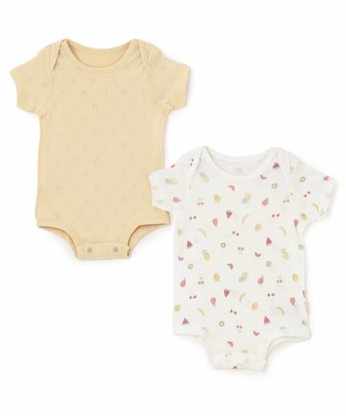 petit main / プティマイン ロンパース | 【弱酸性】ボディスーツ（黄）