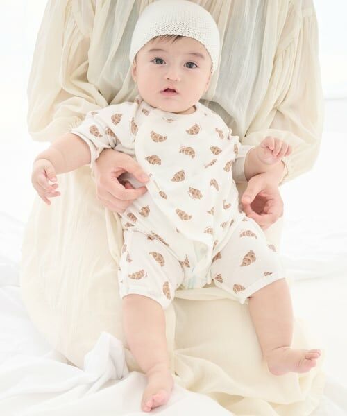 petit main / プティマイン ロンパース | 【弱酸性】7分袖2WAYオール（ベージュ）