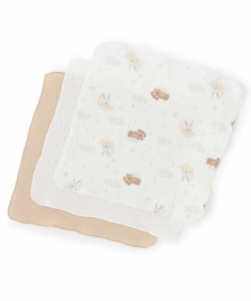 petit main / プティマイン ベビー・キッズグッズ | ガーゼ小3P（黄）