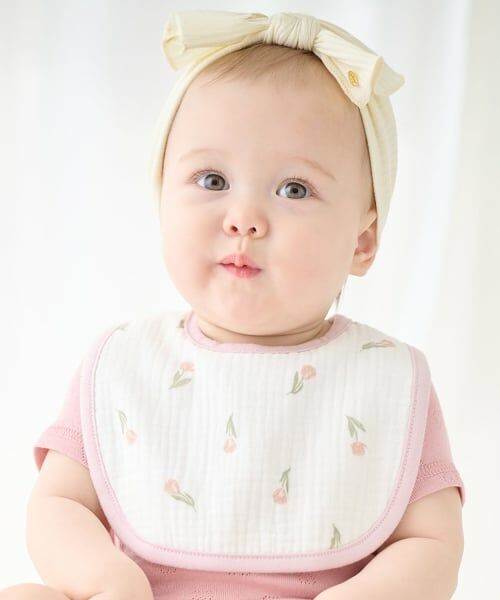 petit main / プティマイン スタイ・ビブ | ガーゼスタイ（ライト ピンク）