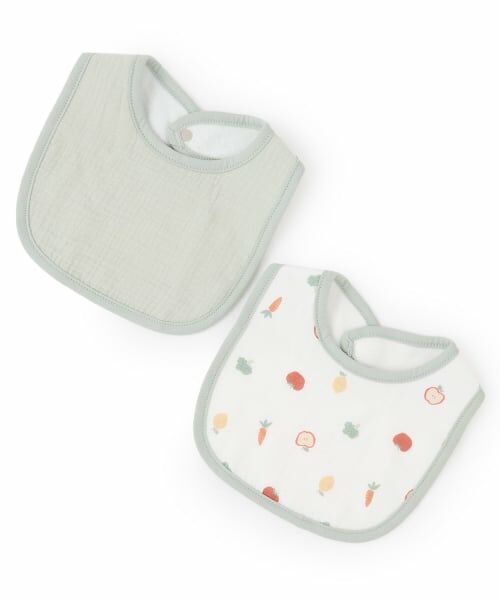 petit main / プティマイン スタイ・ビブ | ガーゼスタイ（ライト グリーン）