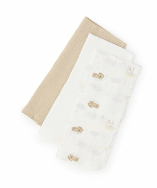 petit main / プティマイン ベビー・キッズグッズ | ガーゼ大3P（黄）