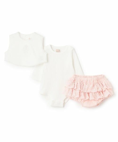 petit main / プティマイン ベビー・キッズウエア | ベストつきロンパース＋フリパンセット | 詳細2
