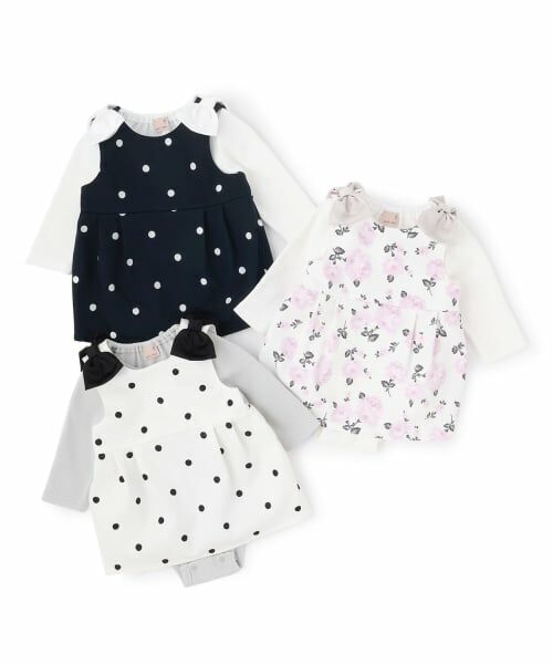 petit main / プティマイン ベビー・キッズウエア | 【リンク】ドット・花柄OPセットアップ | 詳細13