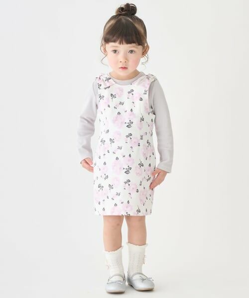 petit main / プティマイン ベビー・キッズウエア | 【リンク】ドット・花柄OPセットアップ | 詳細3