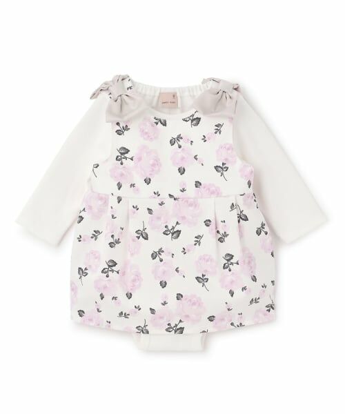 petit main / プティマイン ベビー・キッズウエア | 【リンク】ドット・花柄OPセットアップ（ピンク）