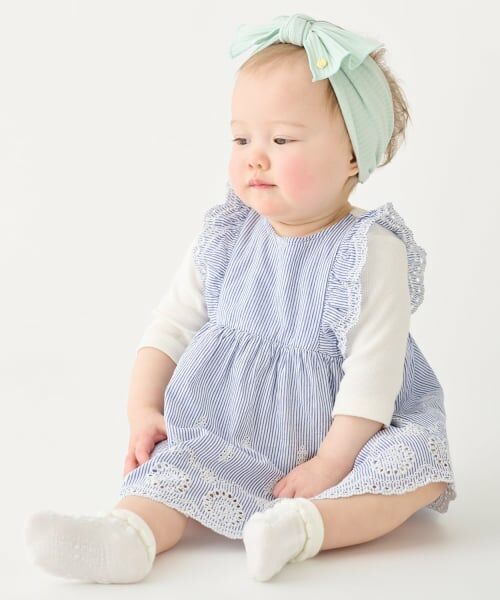 petit main / プティマイン ロンパース | 【リンク】ドッキングOP7分袖ロンパース（ブルー）