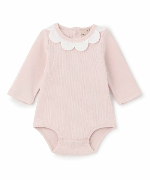 petit main / プティマイン ロンパース | スカラップ衿ロンパース（ライト ピンク）