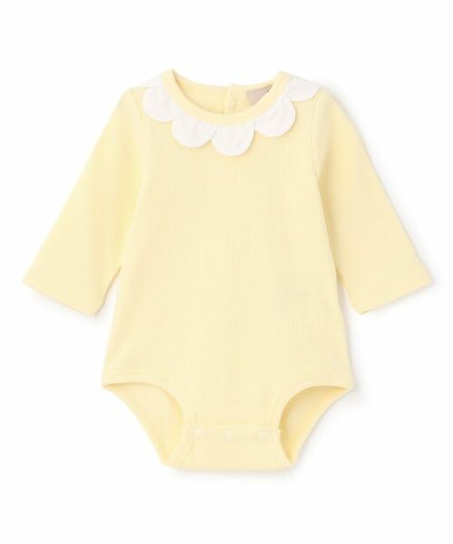 petit main / プティマイン ロンパース | スカラップ衿ロンパース（黄）