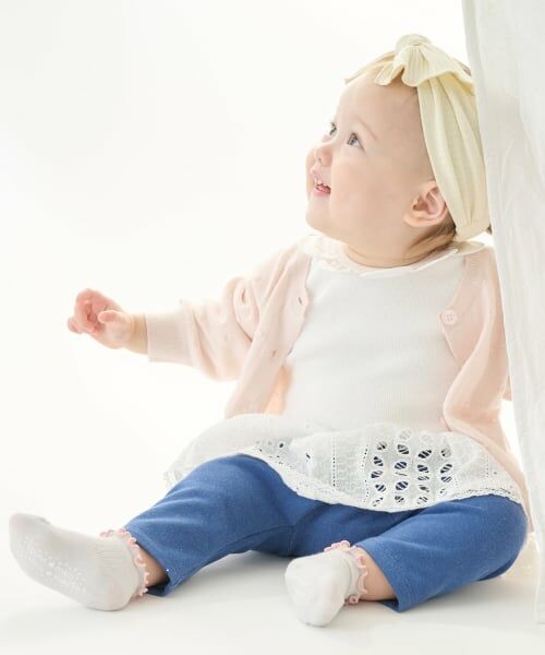 petit main / プティマイン レギンス・スパッツ | 【リンク】レーススカートつきレギンス（ブルー）