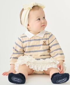 petit main / プティマイン ロンパース | 【リンク】ラガー衿ドッキングロンパース