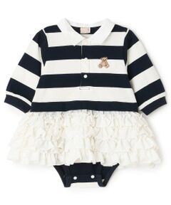 petit main / プティマイン ロンパース | 【リンク】ラガー衿ドッキングロンパース