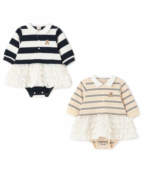 petit main / プティマイン ロンパース | 【リンク】ラガー衿ドッキングロンパース | 詳細13