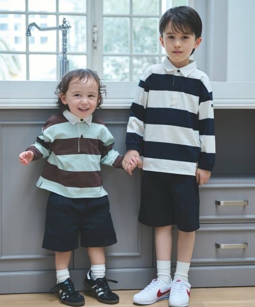 petit main / プティマイン ロンパース | 【リンク】ラガー衿ドッキングロンパース | 詳細4