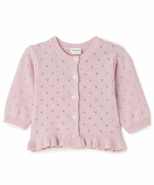 petit main / プティマイン ベビー・キッズウエア | 【UV】針抜きカーディガン（ライト ピンク）